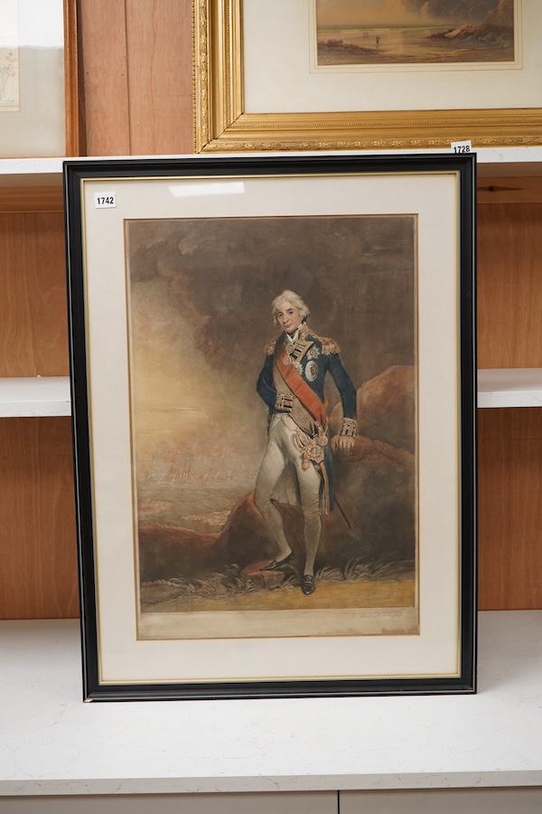 Stewart Wright (act.1923-1932), after John Hoppner, 'Lord Horatio Nelson', signed in pencil, published April 23rd 1924, mezzotint, 64 x 44cm